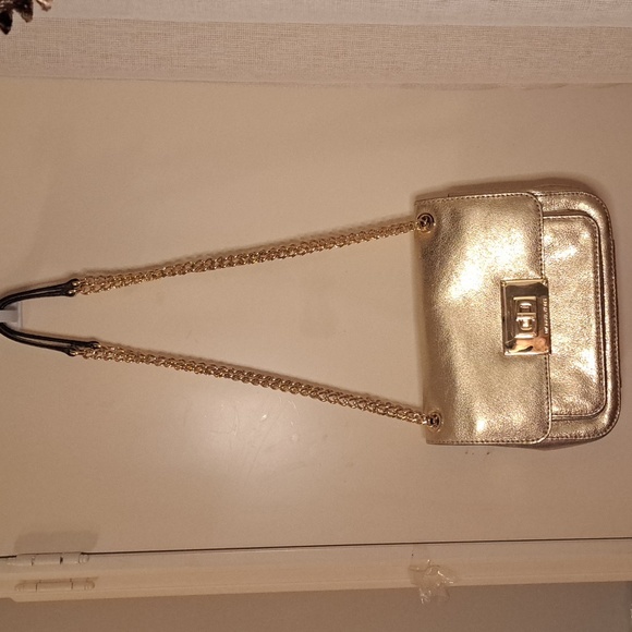Michael Kors Collection Edition Gold Metallic Crossbody/ Shoulder Purse - Picture 2 of 16